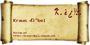 Kraus Ábel névjegykártya
