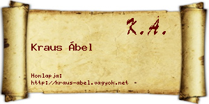Kraus Ábel névjegykártya
